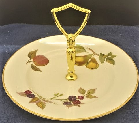 Royal Worcester Evesham Gold Cake Plate with Handle