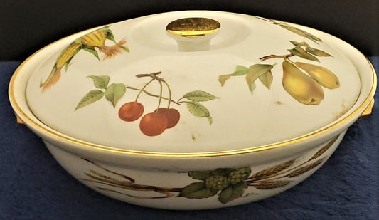Royal Worcester Evesham Gold 10" Handled Round Covered Casserole