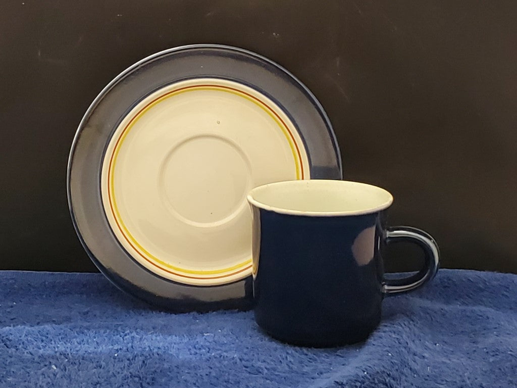 Set of 7 Mikasa Spectrum Cobalt (PJ 501) Cup & Saucer Sets LK