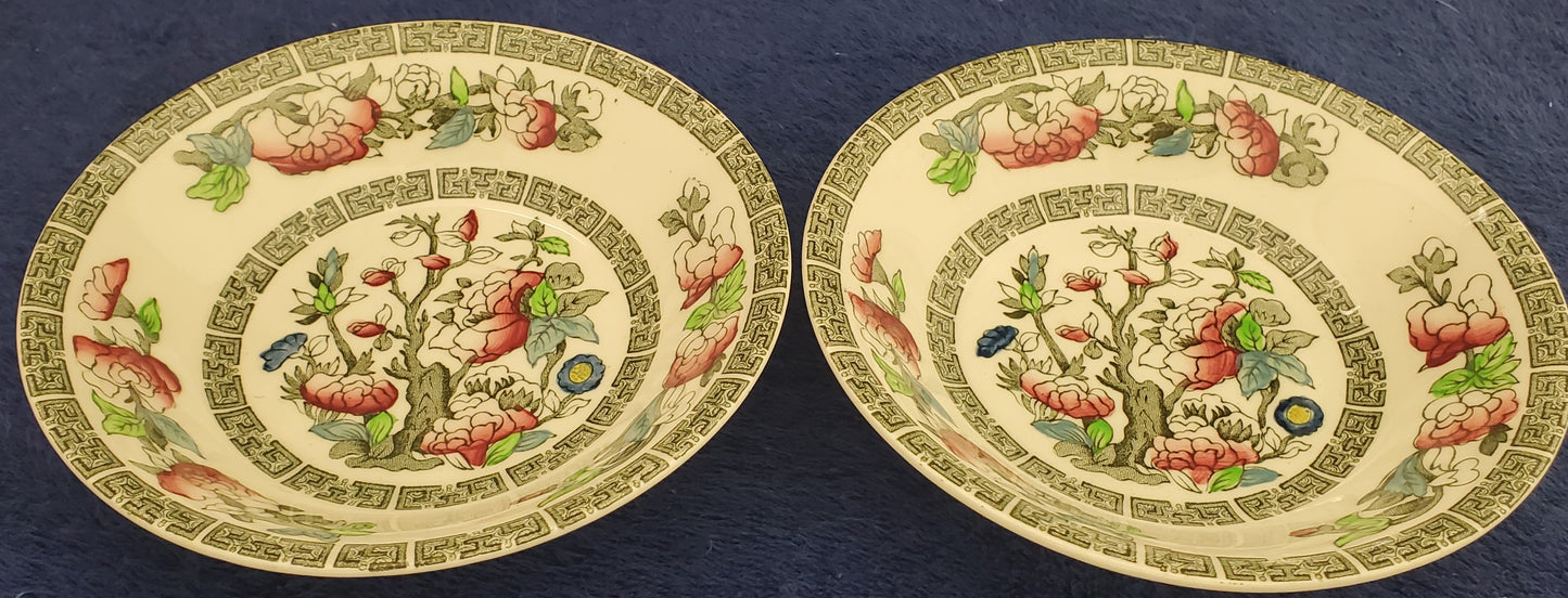 Set of 2 Johnson Brothers Indian Tree Fruit/Desert (Saucer) Bowls