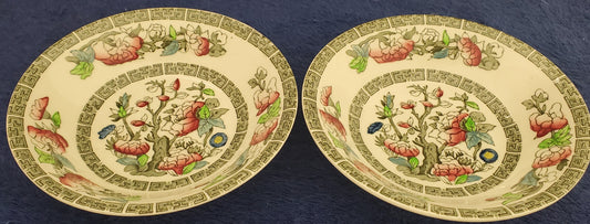 Set of 2 Johnson Brothers Indian Tree Fruit/Desert (Saucer) Bowls