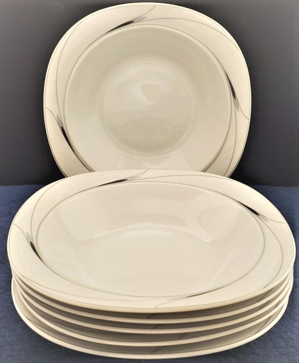 Set of 6 Mikasa Caviar Rim Soup Bowls