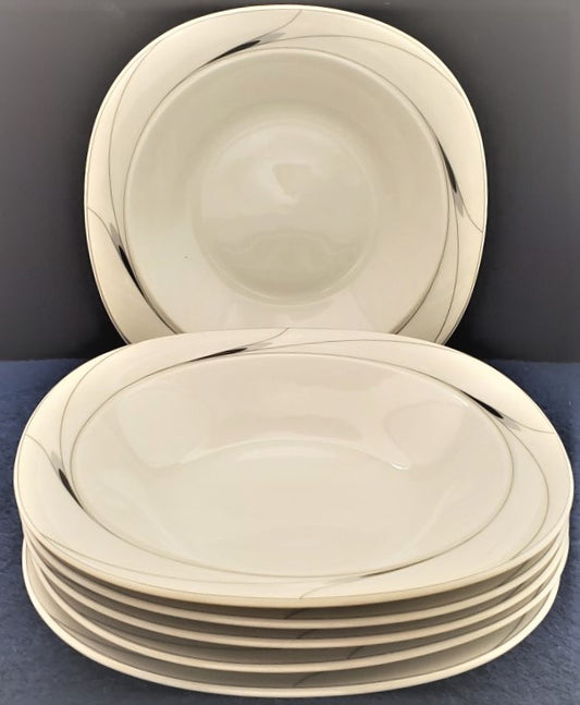 Set of 6 Mikasa Caviar Rim Soup Bowls