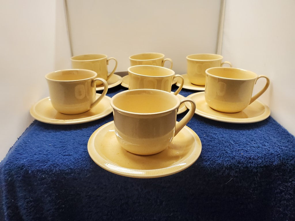 Set of 7 Franciscan Sea Scupltures The Sand Dollar Cup & Saucer Sets LK