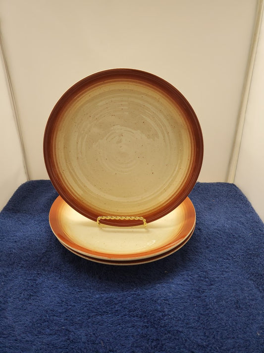 Set of 3 Franciscan Country Craft Russet Brown Dinner Plates LK