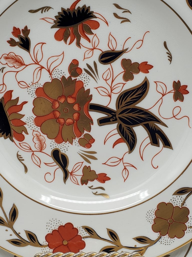 Set of 2 Royal Crown Derby Asian Rose (Duesbury Shape) Salad Plates LK