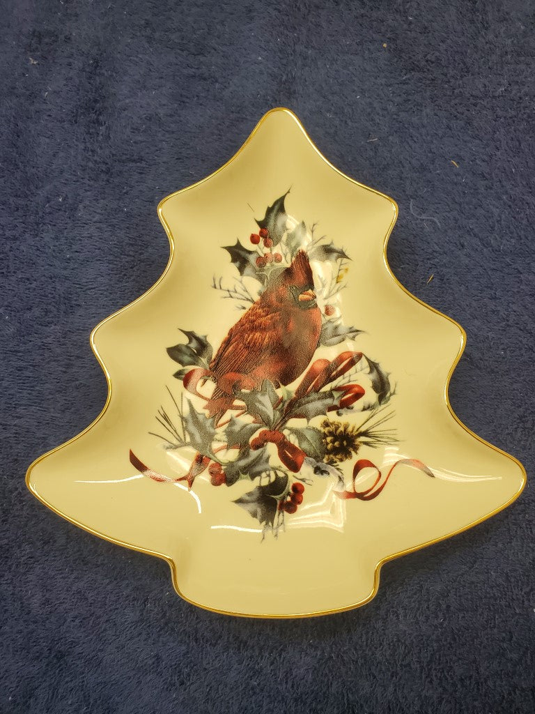 Set of 2 Lenox Winter Greetings Tree Candy Dishes