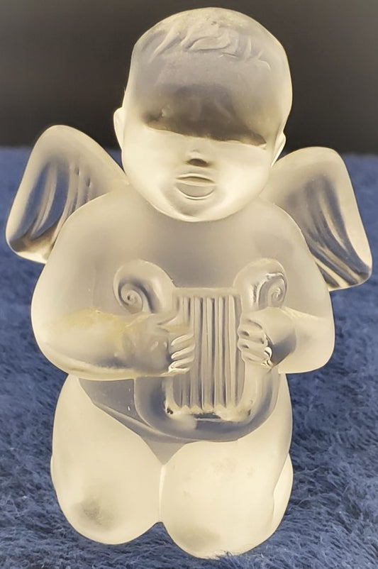 Lalique Figurines Cherub with Harp (12123)