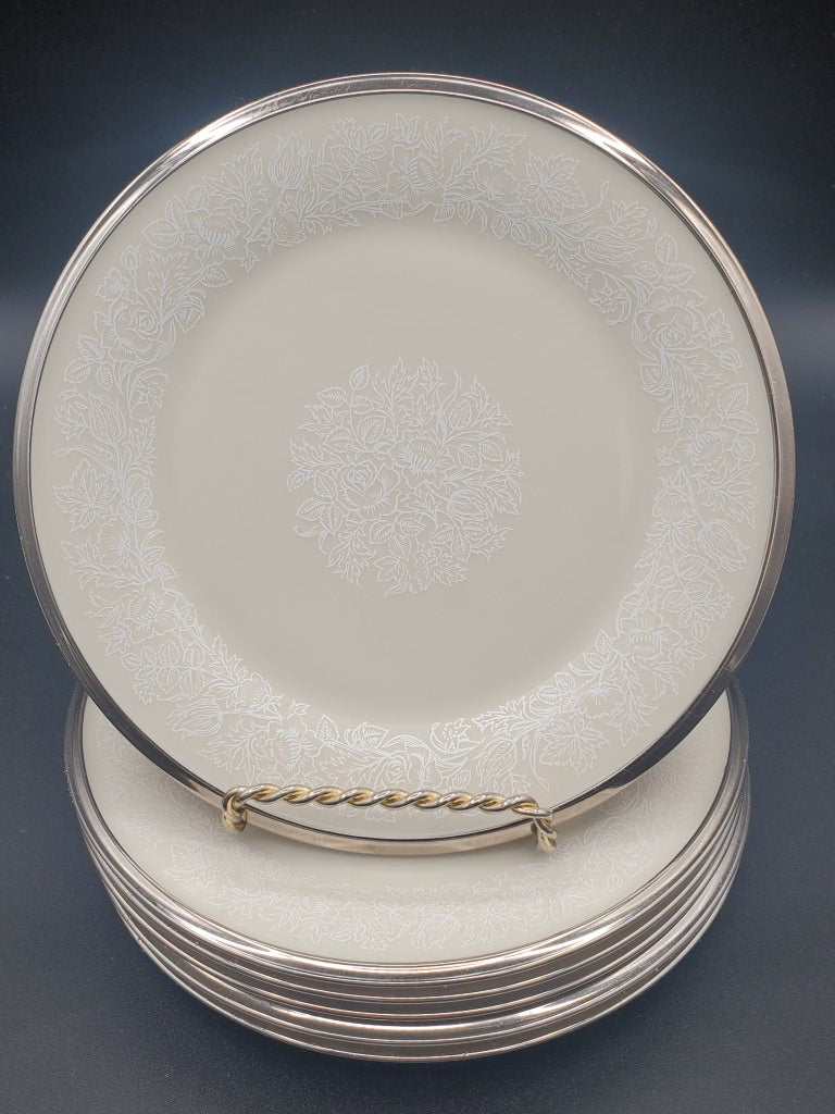 Set of 7 Lenox Moonspun Bread & Butter Plates LK