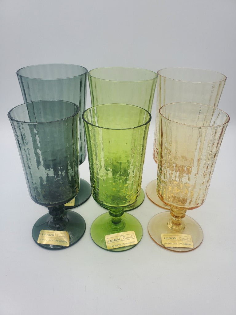 Lenox Casual Orange Green and Blue Iced Teas Lot of 6 Pieces LK