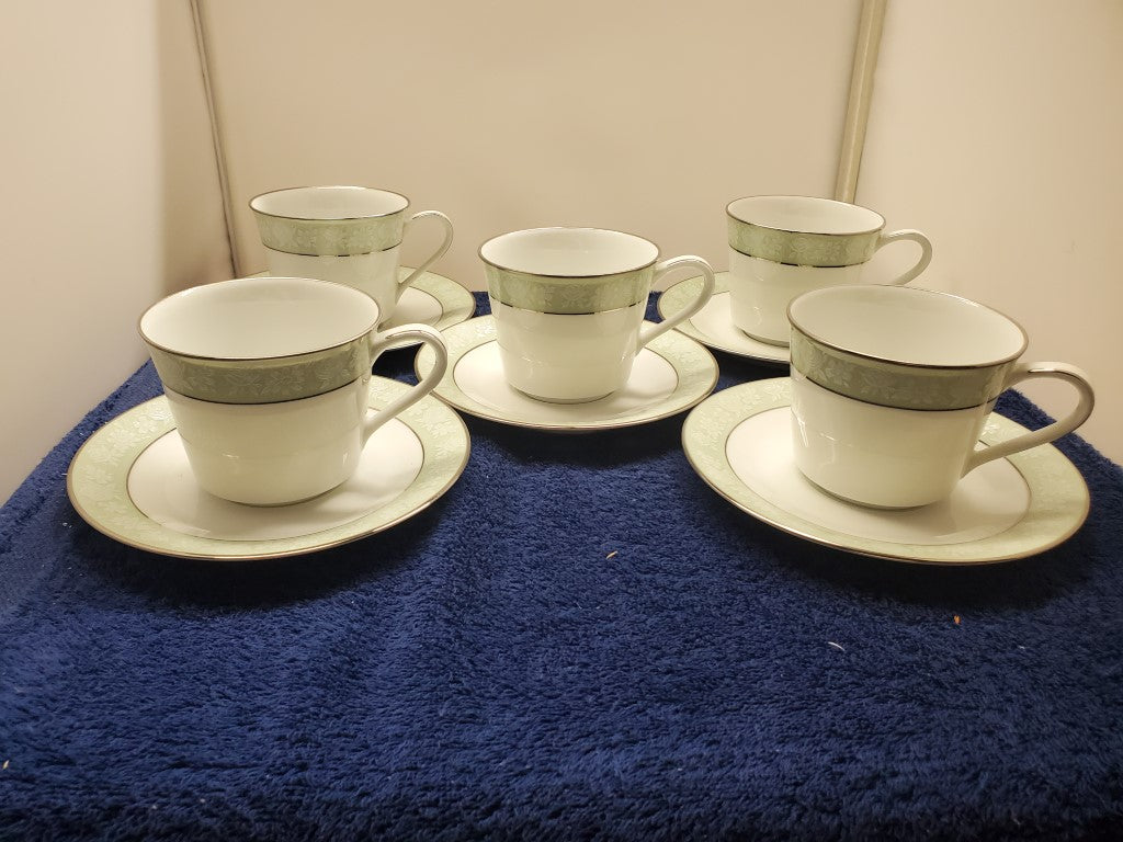 Set of 5 Noritake Vienne Cup & Saucer Sets LK