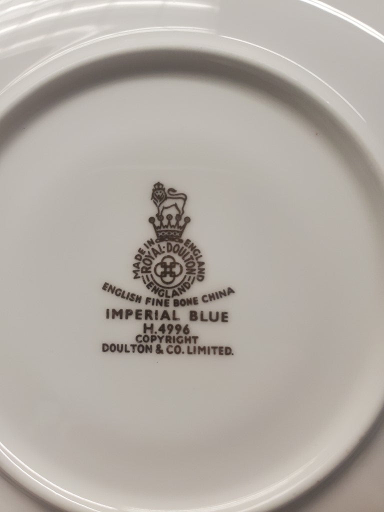 Set of 4 Royal Doulton Imperial Blue Cup & Saucer Sets