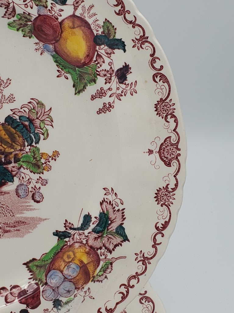 Set of 3 Mason's Fruit Basket Red Multicolor Dinner Plates LK