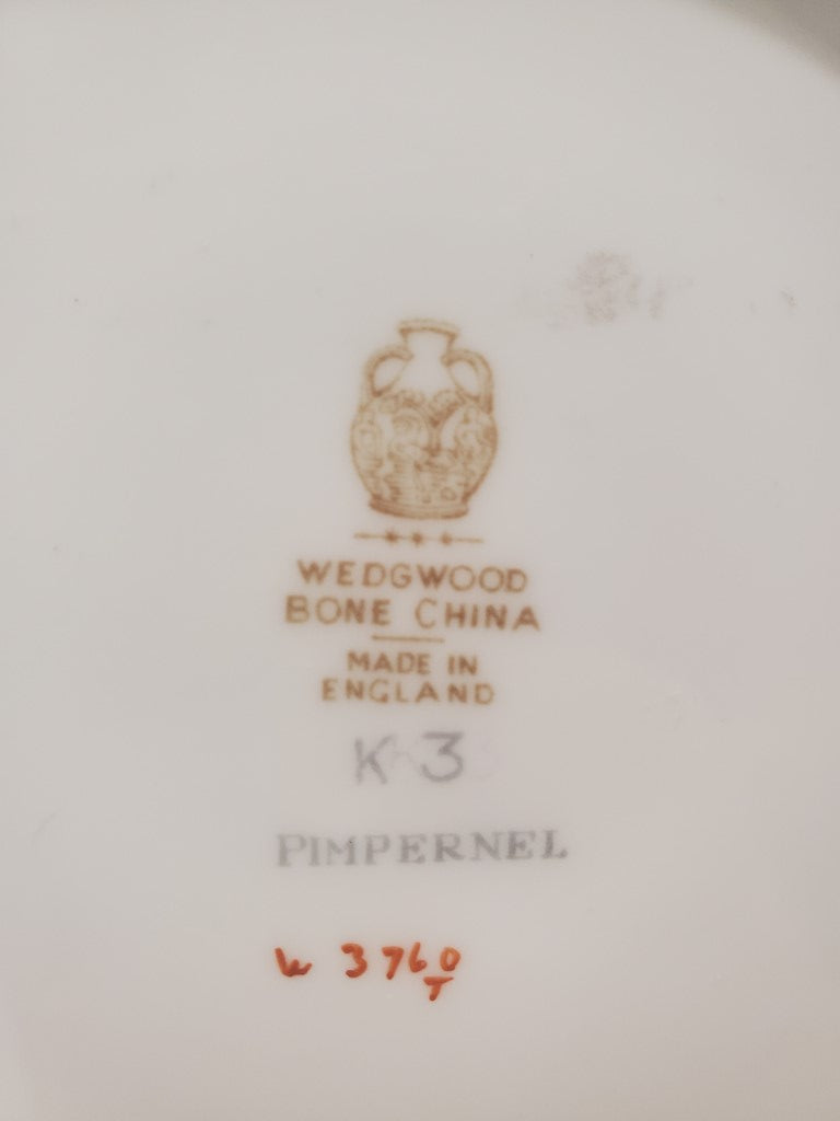 Set of 4 Wedgwood Pimpernel Dinner Plates LK