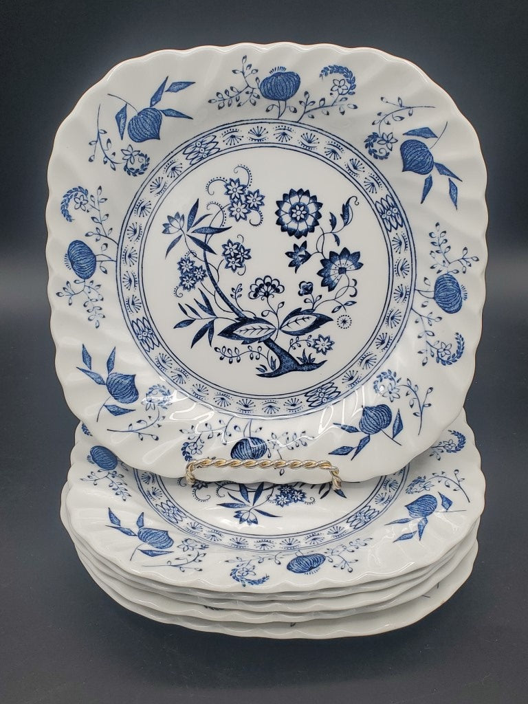 Set of 6 Johnson Brothers Blue Nordic Square Salad Plates LK