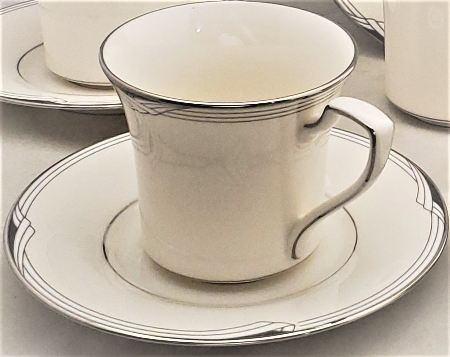 Set of 6 Noritake Sterling Cove Cup & Saucer Sets