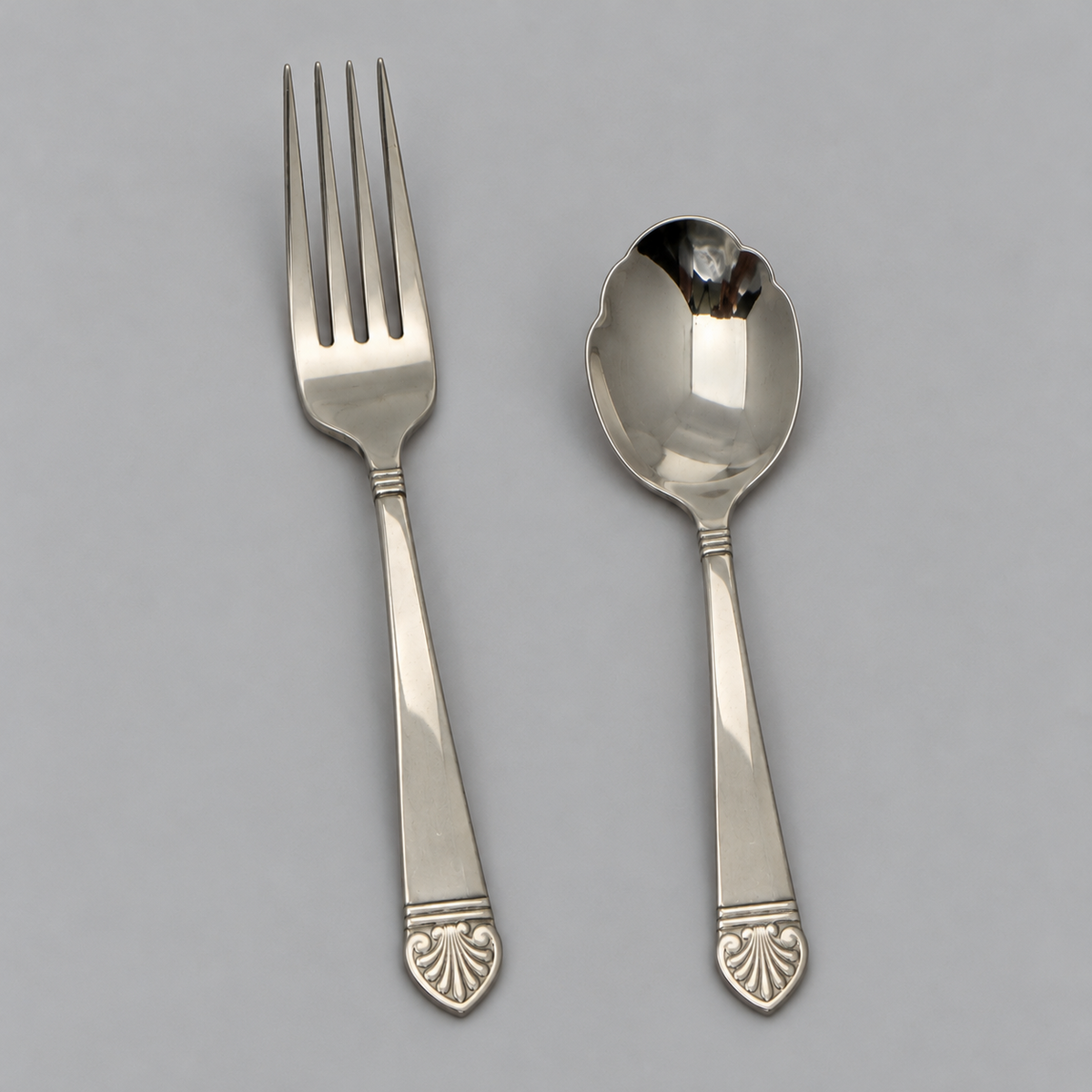 Lenox Hannah (Stainless) 2 Piece Lot: Fork, Sugar Shell Spoon