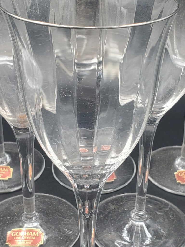 Set of 6 Gorham Lauren Platinum Wine Glasses LK