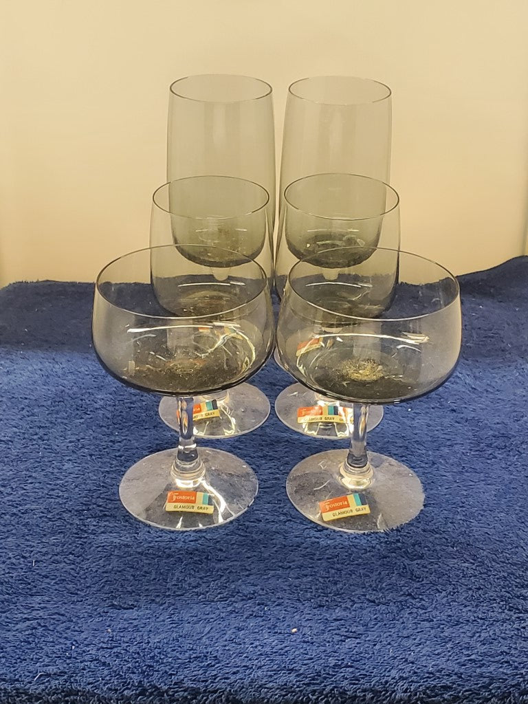 Fostoria Glamour Gray 6 Piece Set LK