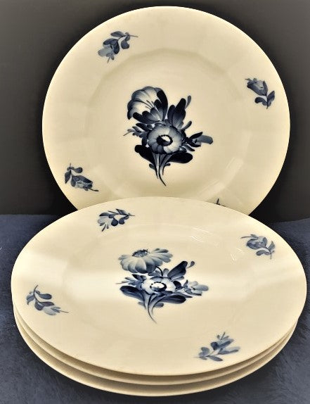 Set of 4 Royal Copenhagen Blue Flowers Dinner Plates (8549