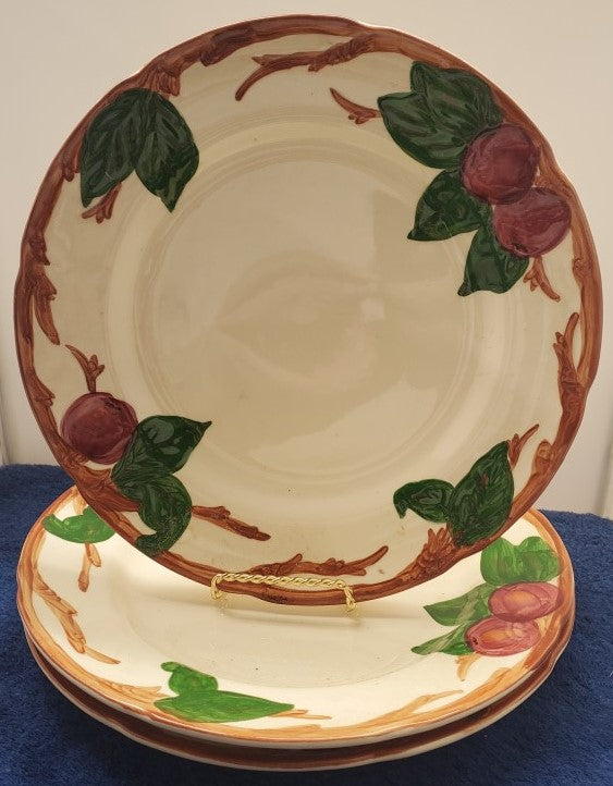 Set of 3 Franciscan (USA Backstamp) Apple Saucers LK