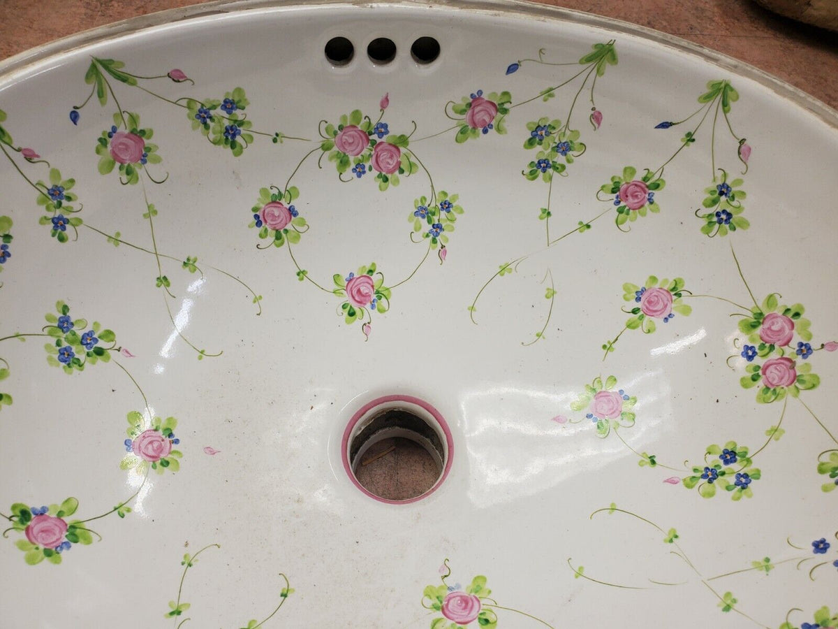 Unique Sherle Wagner Floral Roses Sink with Parts
