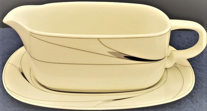 Mikasa Caviar Gravy Boat & Underplate –