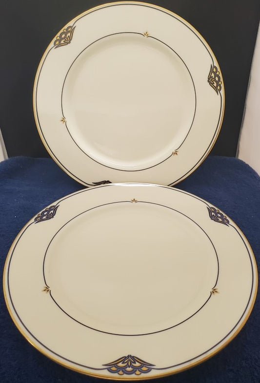 Set of 2 Gorham Florentine Lapis Dinner Plates LK