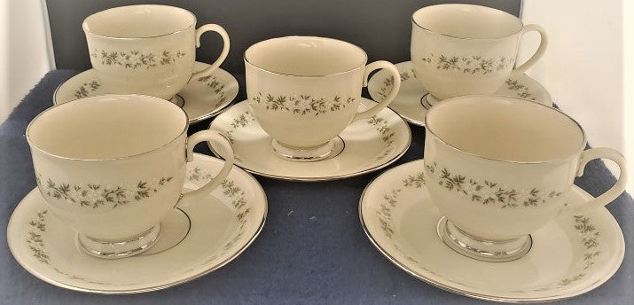 Set of 5 Lenox Brookdale Cup & Saucer Set (Leigh) LK