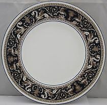 Set of 5 Wedgwood Florentine Dark Blue Rim (1956, No Center Design) Salad Plates