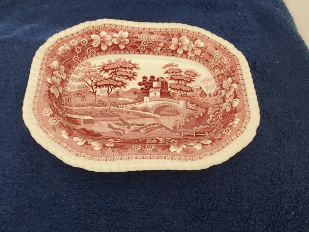 Spode Tower Pink (Older BS) Oval Vegetable Bowl