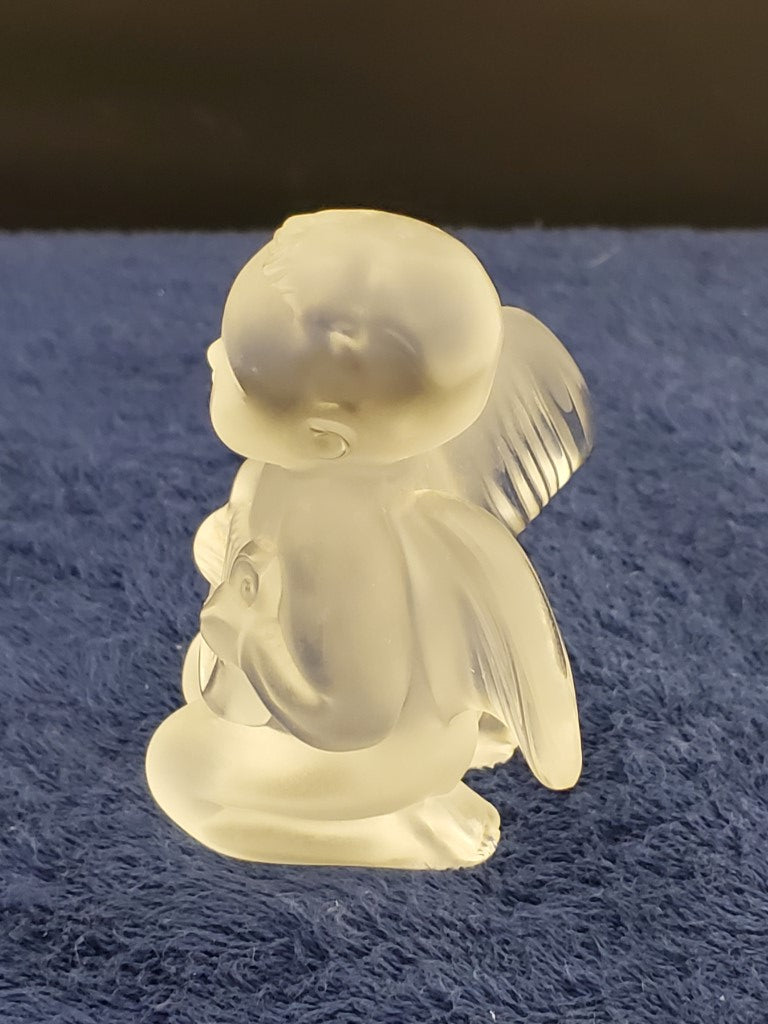 Lalique Figurines Cherub with Harp (12123)