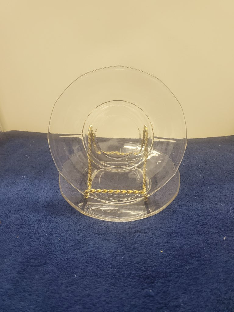 Set of 2 Depression Glass Fairfax Clear Saucers SASE102225