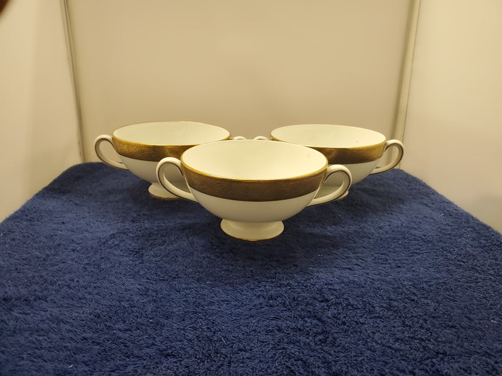 Set of 3 Wedgwood Ascot Cream Soup Cups Only LK