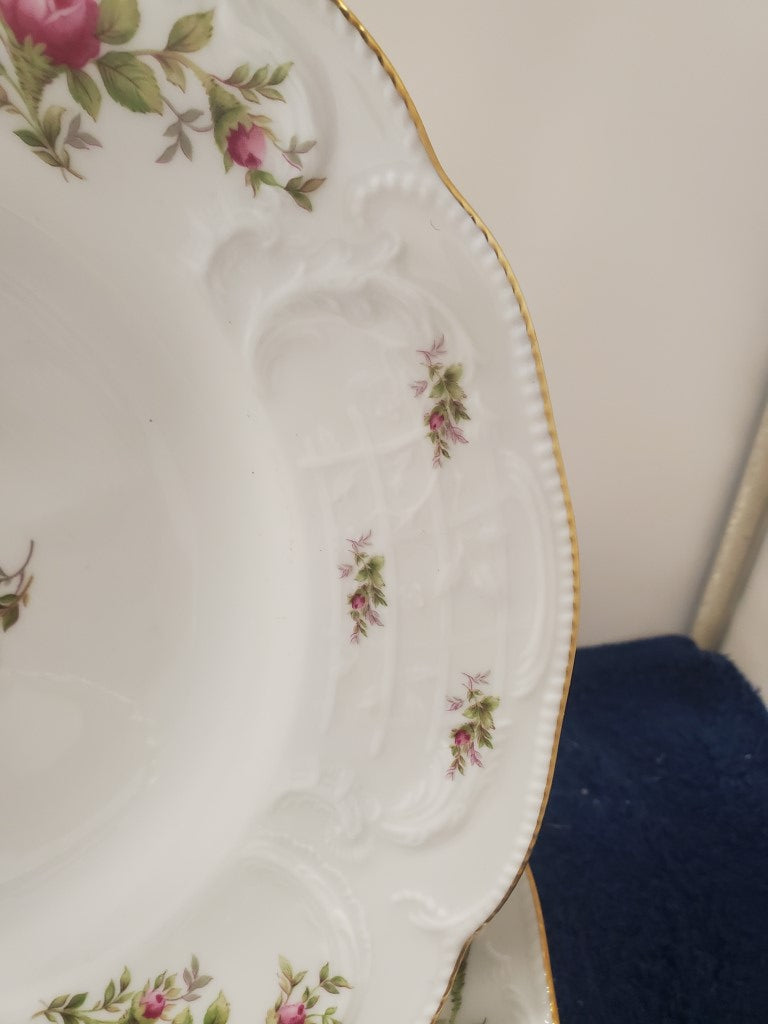 Set of 2 Rosenthal Sanssouci Rose White (Gold Trim) Rim Soup Bowls LK