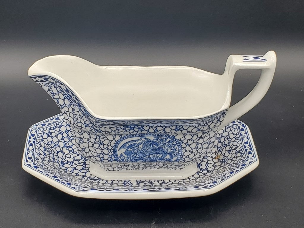 Adams Chinese Bird Gravy Boat and Underplate LK