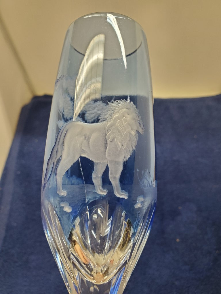 Varga Safari Sky Blue Lion Champagne Flute