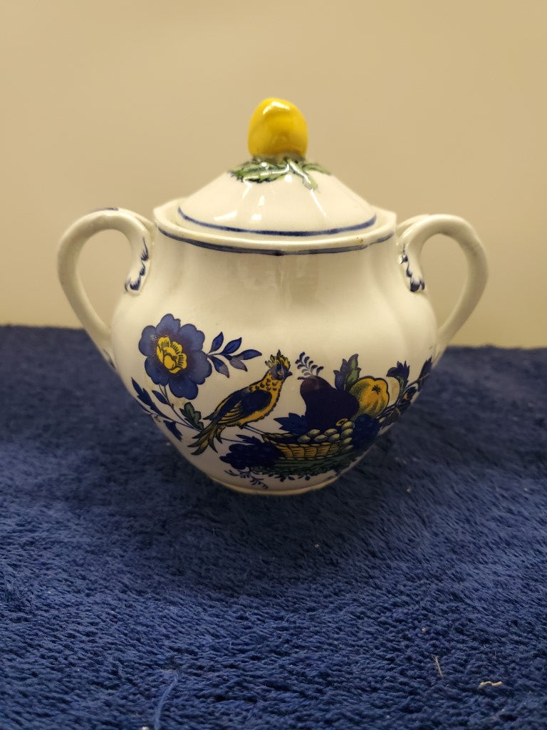 Spode Blue Bird Sugar Bowl with Lid LK