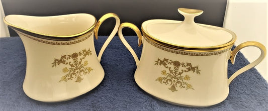 Lenox Castle Garden Creamer & Sugar Bowl with Lid