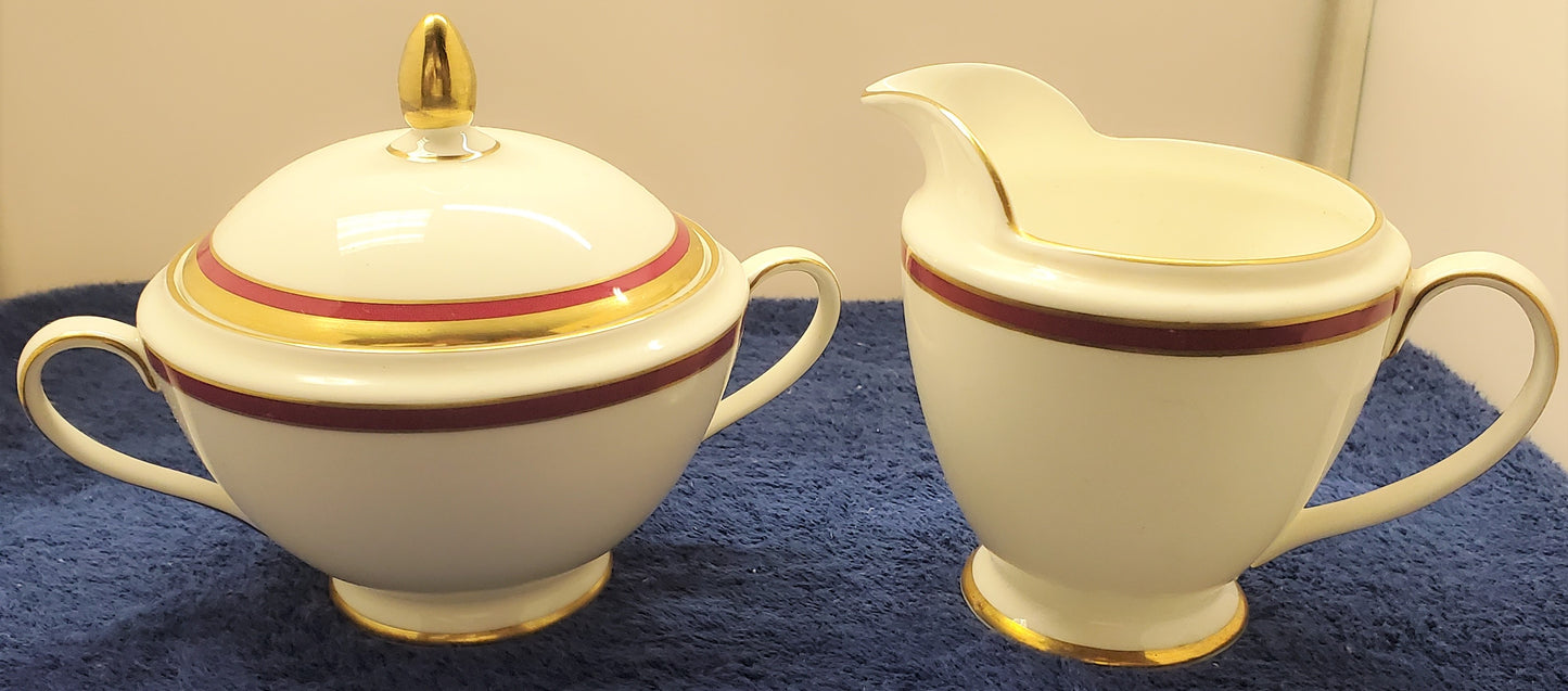 Minton Saturn Creamer & Sugar Bowl with Lid Set LK