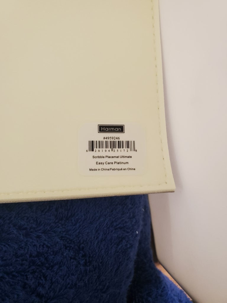 Set of 6 Harman Scribble Ultimate (Easy Care) Platinum Placemats