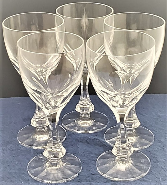 Set of 5 Baccarat Monaco Water Goblets
