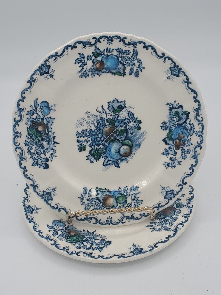 Set of 2 Mason's Fruit Basket Blue Multicolor Salad Plates LK