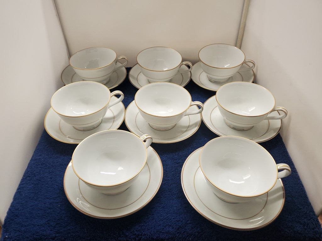 Set of 8 Noritake Dawn Cup & Saucer Sets LK