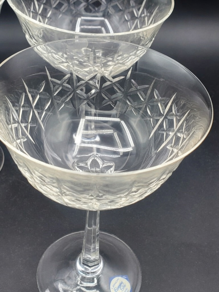 Set of 4 Lenox Crystal Evening Star Champagne/Tall Sherbets LK