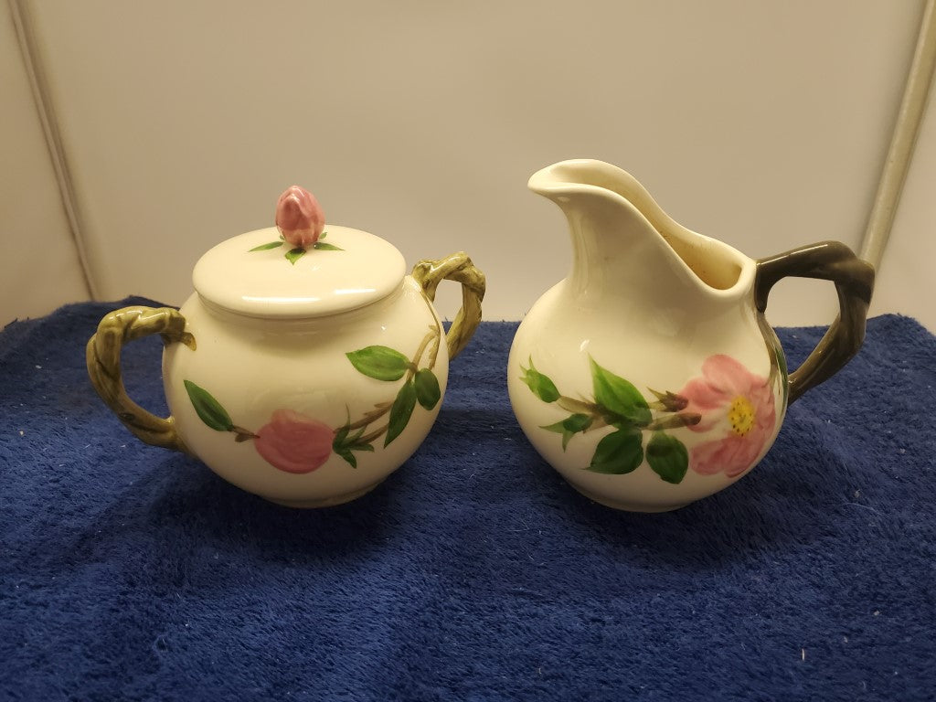 Franciscan Desert Rose Creamer & Sugar Bowl with Lid LK