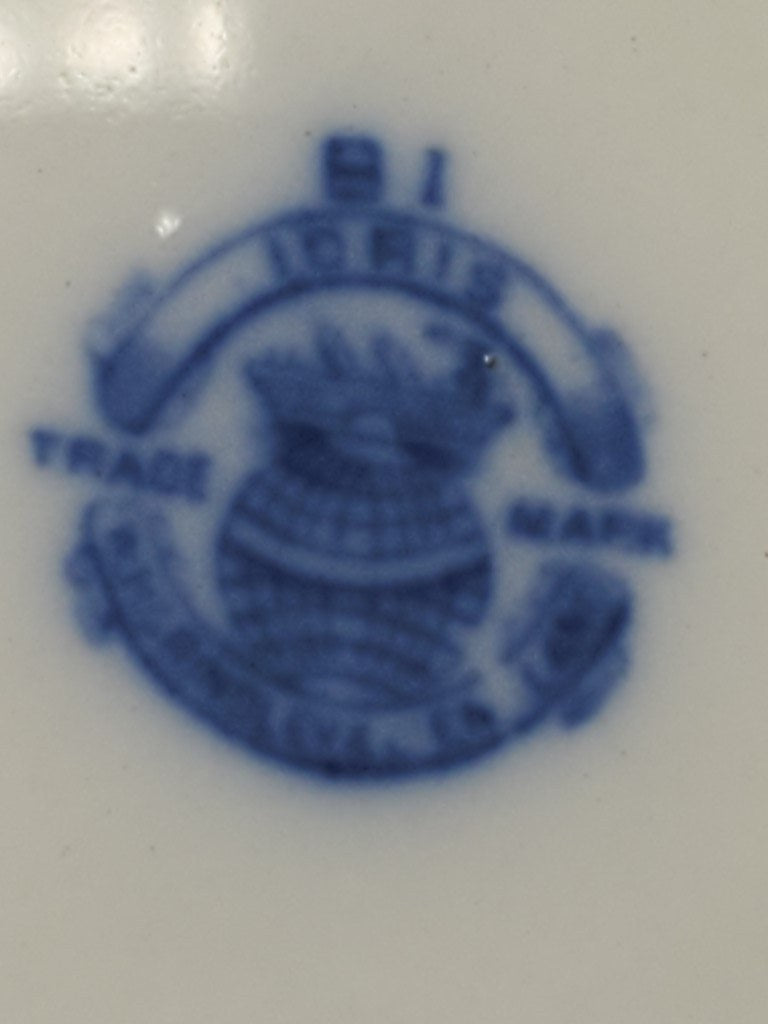Grindley Idris (Flow Blue) Covered Vegetable Bowl