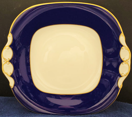 Coalport Majestic Blue Handled Square Plate LK