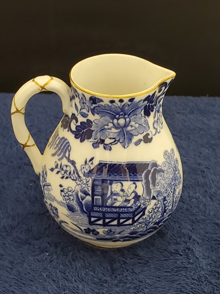 Royal Worcester Blue Broseley Creamer & Open Sugar Bowl