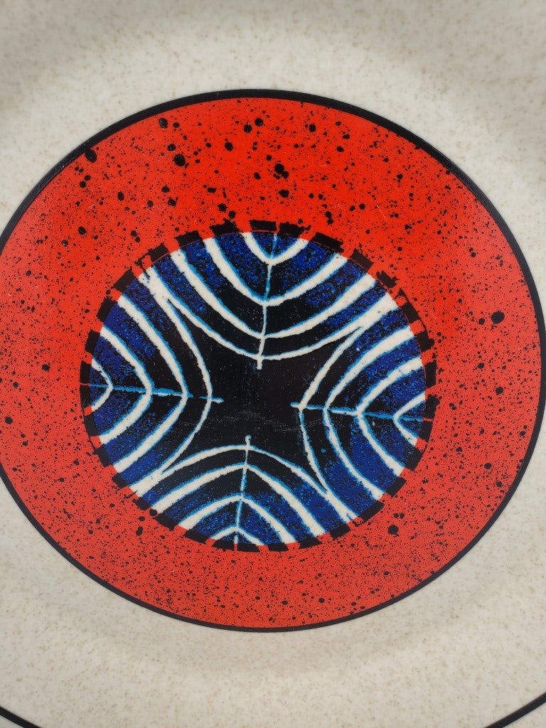 Set of 5 Lenox Staccato Red & Blue Salad Plates LK